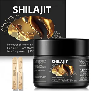 OEM Shilajit Resin 30gm Jar Natural Resin Herbal Supplements Extract Private Label Packaging Bulk Supply Product Complex Formula
