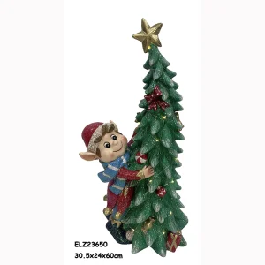 Wholesale Resin Art Elf LED Decor