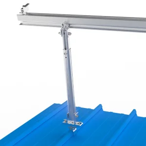 a Djustable Tilt Front and Rear Leg Solar Bracket System for Tin Roof Installations
