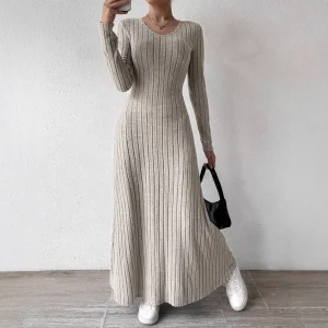 Vestidos longos de malha para mulheres