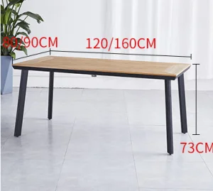 New Arrival Outdoor Garden Balcony Restaurant Aluminum Dining Table Metal Legs