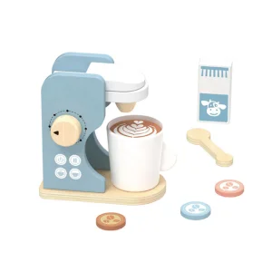 Wooden Coffee Machine Set Children Pretend Play Breakfast Make Stimulation Kitchen Food Toy for Kids
