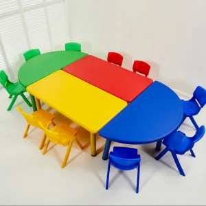 London Kindergarten Furniture Adjustable Desk Set Plastic Chair