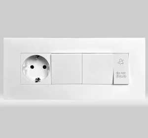 PC,Glass,Aluminum Material Italian standard 7 gang plastic plate with 7 way Modules electrical Wall switches for home