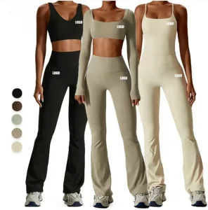 2026 New Design Wholesale Custom High Quality Recycled Long Sleeve 2 Piece Yoga Set Plus Size Gym Fitness Sets For Women