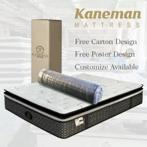 13 Inch Vacuum Roll up Packing Wholesale Queen King Size Memory Foam Pocket Spring Mattress in a Box