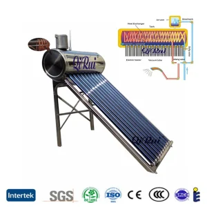 Best Home 150L 200L 240L 300L Integrated Vacuum Tube Coil Solar Water System All Stainless Steel Pressurized Solar Hot Water Heating Heater with Copper Pipe