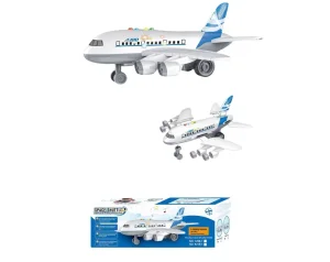 Inertia-Powered Realistic Passenger Jet - LED Lights, Music Storytelling Simulation Aircraft Model Toys