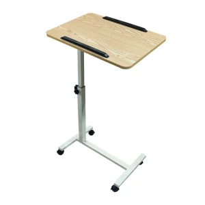 Fast Delivery Movable Wooden Hospital Equipment Medical Service Overbed Table Bedside Dining Table with Wheels