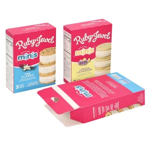 Custom Printed Paper Cosmetic Chocolate Snack Biscuit Cookies Frozen Bread Pizza Pie Food Meat Steak Cake Tea Coffee Swirls Product Gift Packing Packaging Box