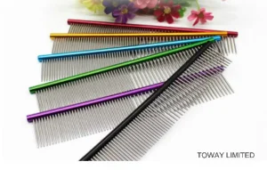 Colored Painted Stainless Steel Dog Combs Hair Massage Pet Products