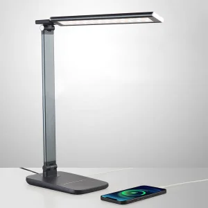 Modern DC Aluminum Eye-Caring Flexible Arm Adjustable LED Desk Lamp for Homework Office Reading Room