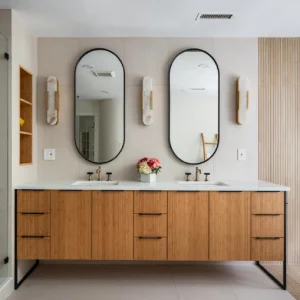 Stylish Floating Bathroom Vanity with Two Sink Configuration