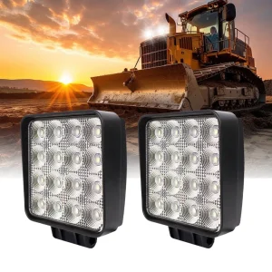 4 Polegada 50W 5000lm Luz de Trabalho LED 6000K Feixe de Inundação Carcaça de Alumínio Fundido para Veículos Agrícolas, Tratores, Empilhadeiras, etc