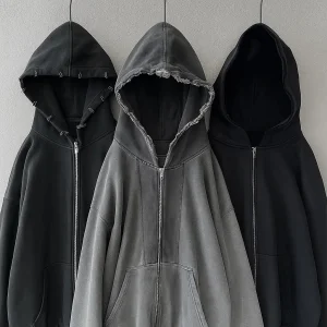 Heavyweight 400Gsm Plus Size Oversized Zip Up Hoodie