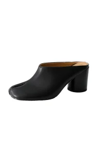 OEM ODM Alta Qualidade Couro Genuíno Moda Estilo Caminhada Mulheres Tabis Mules Saltos Sandálias Sapatos para Senhoras Tabis Mules Saltos Chinelos Fechados