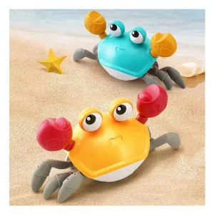 Brinquedo de bebê Samtoycn para banheiro, chuveiro de plástico, caranguejo fofo que anda e flutua na água, brinquedo de banho para animais