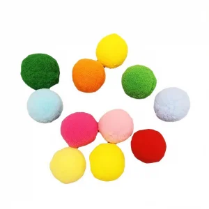 Cartoon Style Colorful Plush Ball Cat Toy