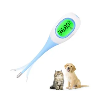 Termômetro eletrônico Celsius reutilizável clínico longo para animais