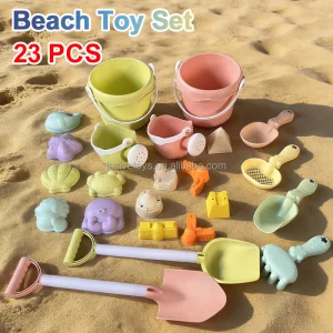 LASIVE TOYS Plastic Children's Beach Toy Set Summer Beach Bucket Seaside Water Play Sand Outdoor Sand Digging Shovel Sandbox Toy