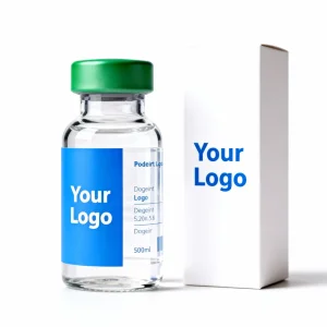 Peptidde For Trene Vial Label Plastic Tray Red Cross Symbol Hot Stamped Embossed Peptidde Powder Small Glass Bottle
