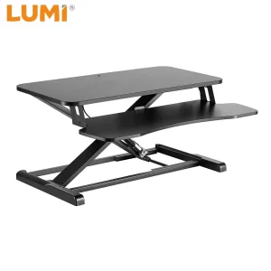 High Quality Universal Gas Spring Sit-Stand Desk Converter with Keyboard Tray