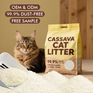 Environmentally Friendly Cassava Based Cat Litter with Dust Free Formula and Excellent Absorption