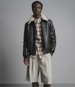 Premium Faux Leather Biker Jacket for Men with Warm Fur