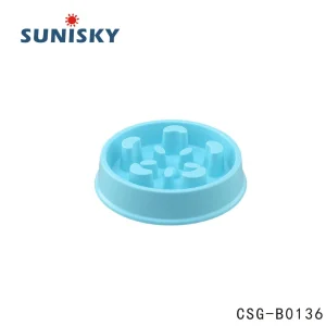 Csg-B0136 Cuenco para perros resistente a masticar de plástico, duradero y de alimentación lenta