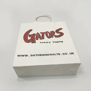 Saco de papel kraft marrom biodegradável para pão, roupas, presentes e compras, com alça e impressão personalizada do logotipo