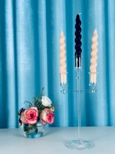 Newauto Elegant Glass Candle Holder for Luxurious Home Decor
