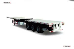 3 Axle 50t Heavy Load Freight Logistics Flatbed Chassis Semi-Trailer Truck