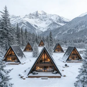 Chalet En Bois Habitable Prefabrique, Isole Et Etanche, Facile a Installer, Structure Demontable, Design Moderne Et Ecologique Pour Des Solutions De Projet