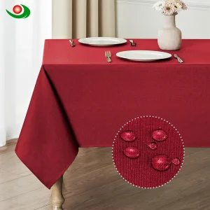 China Cotton Tablecloth Dark Red Rectangle