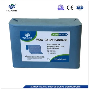 Medical Breathable Sterile Non Stick Elastic Conforming Stretch 1 2 4 Inch Wow Gauze Bandage
