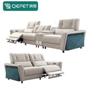 Modern 1 2 3 Combination Genuine Leather Sofa Set Wood Sponge Electric Modular Sofas Furniture for Living Rooms and Villas