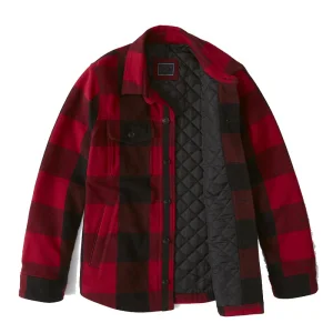 Black Check Plaid Flannel Shirt Jacket