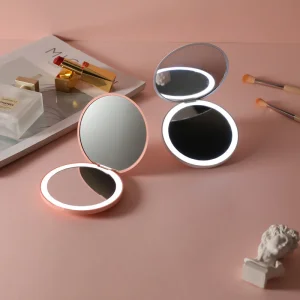 Cosmetics Foldable Portable Travel Mini LED Makeup Pocket Mirror