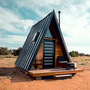 Skyacross CX2614 Portable Luxury Triangle Tiny House A-Frame Prefab Cabin Low Villa For Resort Hotel