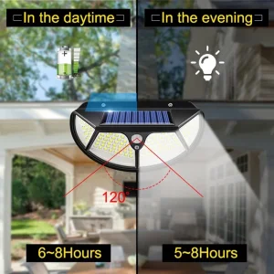 2023 New Waterproof Solar Motion Sensor Light Outdoor LED Garden Lights Outdoor Emergency Security Flood Light