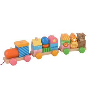 Wooden Pull-Along Train Blocks Set