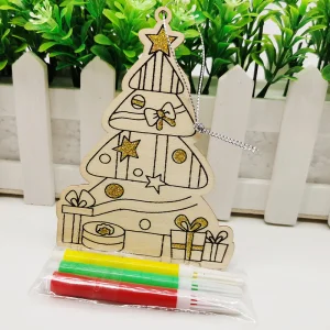 Rustic Wooden DIY Christmas Decoration Kit for Creative Painting