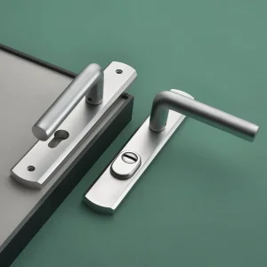 Stainless Steel Push and Pull Plate Door Handle Lock Set Lever Door Handles Black