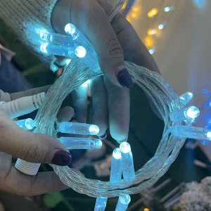 Guirlanda de Borracha Decoração de Natal de Fada Iluminação ao Ar Livre Conectável Uso de Projeto Luzes de Cordão LED 10m
