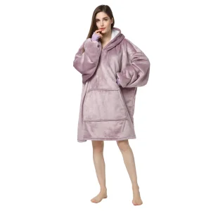 Custom Design Luxury Warm Fleece Oversize Hoodie Blanket