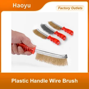 Wire Brush Knife-Shaped Wire Brush Rust-Removing Gap Brush Plastic-Handled Cleaning Wire Brush Rust-Removing Grill Cleaning Brush Knife-Type Steel Wire Brush