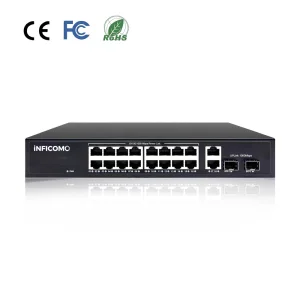 16 Ports Full Gigabit PoE Switch Network Switch