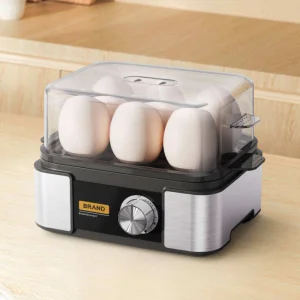 6-Egg Electronic Egg Boiler with Timer, Anti-Dry, Precise Doneness &amp; Multi-Function Cooker