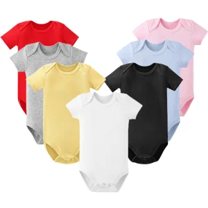 Cute Sleeveless Plain White 100 Cotton Bubble Romper Set Summer Baby Clothes Baby Girl Boy Romper