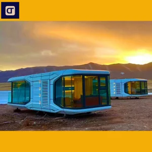 Easy Quick Assembly Custom Outdoor Beautiful Design Living Glass Tiny Container Prefab House